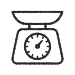 Vintage kitchen scale with analog dial in simple design  