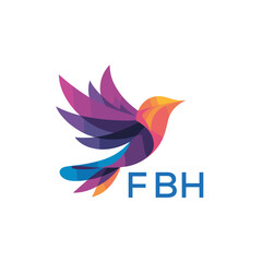 FBH “Colorful Abstract Bird Logo Design – FBH Later Logo, Modern Geometric Vector Illustration”
