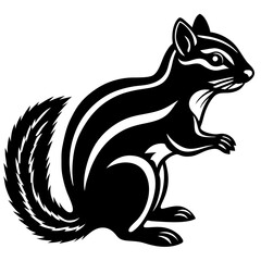 Stylized chipmunk with stripes silhouette