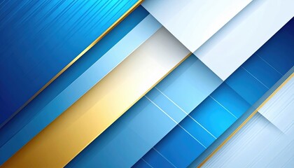 Obraz premium Dynamic blue and gold geometric background design digital art abstract modern aesthetic high-tech environment creative layout