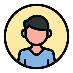 Male avatar icon flat line style illustration representing user identity and profile personalization suitable for social networks communication tools and account interfaces projects
