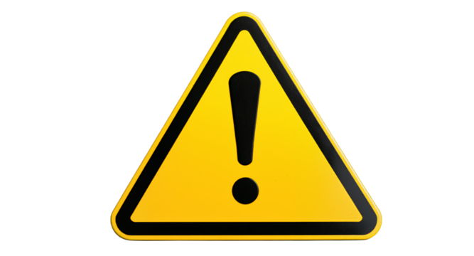 High-Impact Warning Sign Attention-Grabbing Yellow Triangle Exclamation Mark for Safety and Security
