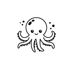 silhouette of an octopus with a white background