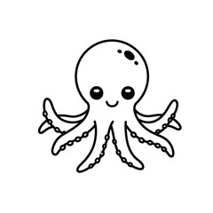 silhouette of an octopus with a white background