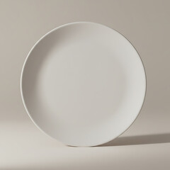 Empty White Round Plate Mockup