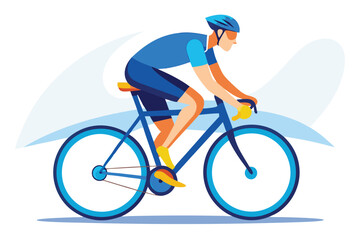 Fototapeta premium Graphic Illustration of a Cyclist in Motion A Vibrant Display of Speed and Endurance on Two Wheels