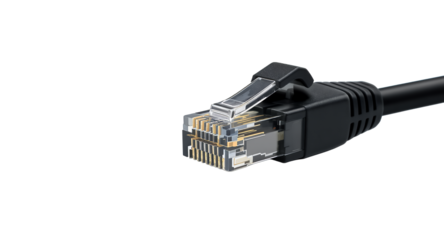 High-Speed Ethernet Cable Connector - RJ45 Plug Detail