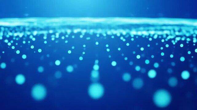 Abstract Blue Particles Background With Soft Lighting And Shallow Depth Of Field Creates A Futuristic And Modern Visual Experience For Adobe Stock Footage