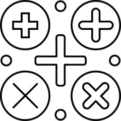 Obraz premium Outline icons for basic mathematical operations
