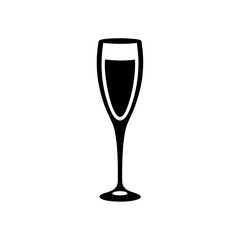 Glass of wine filled up on transparent background silhouette
