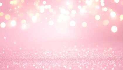 Pink glitter background with bokeh lights