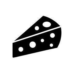 A cheese wedge icon on transparent background silhouette