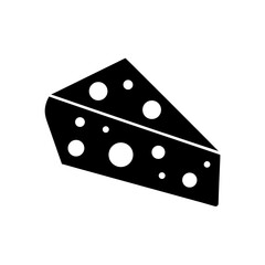 Cheese wedge drawing on transparent background silhouette