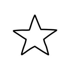 Hand Drawn Star Outline on White Background Graphic Resource for Design Projects and Creative Concepts