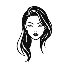 Elegant woman silhouette, female vector, beauty salon logo, lady face outline, stylish girl head design	