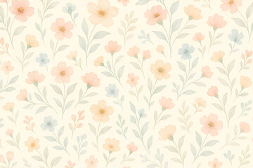 Obraz premium Delicate pastel floral design with soft pink and blue flowers