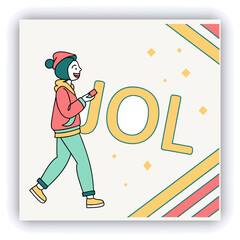 JOL letter logo design in six style. JOL polygon, circle, triangle, hexagon, flat and simple style with black and white color variation letter logo set in one artboard. JOL minimalist and classic logo