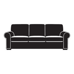 Curves and cushions that welcome you – Sofa silhouette formed with artistic Sofa vector – Sofa illustration – furniture silhouette

