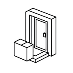 Door Delivery Icon, Home Parcel & Last-Mile Shipping Vector