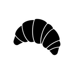 Simple croissant icon on transparent background silhouette