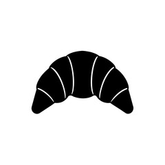 Silhouette of croissant on transparent background