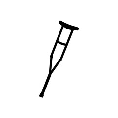 Isolated black crutch on transparent background silhouette