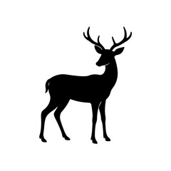 Deer silhouette view on transparent background