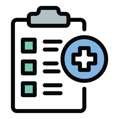 Obraz premium Health check icon flat line style illustration representing medical assessment and wellness monitoring suitable for healthcare apps fitness trackers and medical services projects