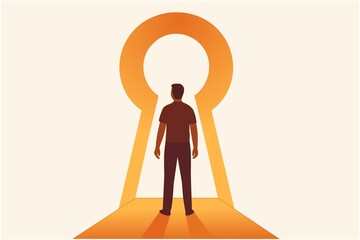 Personal Growth Concept Illustration, Unlocking Inner Potential, Self-Development Vector