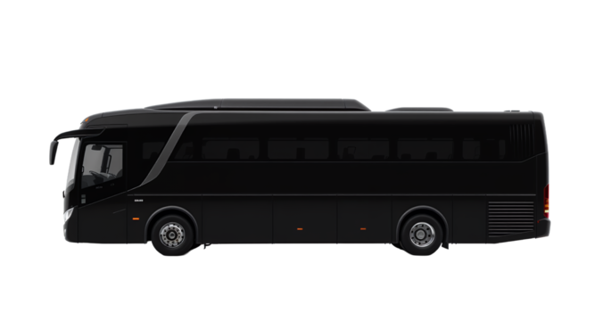 Luxury Black Coach Bus Rent a Sleek, Modern Charter Bus for Your Next Trip