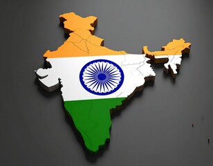 India map shaped with India flag design