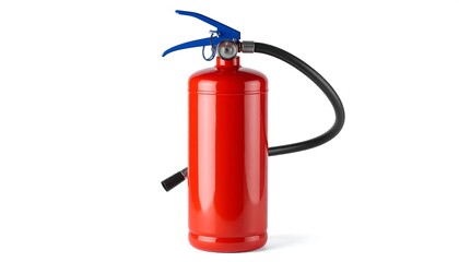 Red fire extinguisher against white