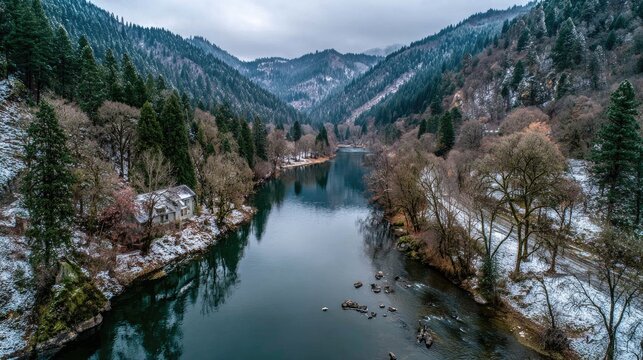 Mountain Lake Reflection - Powered by Adobe