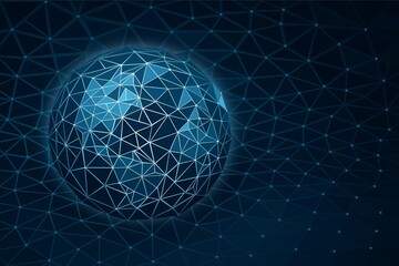 Global Remote Network Made of Interconnected Triangle Shards – Digital Connectivity and Collaboration Concept