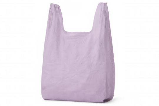 Light purple shopping bag floating against transparent background, studio-lit, perfect for commercial mockup design