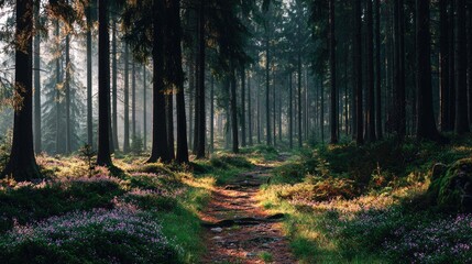 Obraz premium Tranquil Forest Path