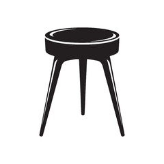 Casual seating with timeless appeal – Stool silhouette envisioned in charming Stool vector – Stool illustration – furniture vector

