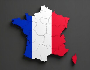 France map shaped with France flag design