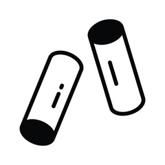 A glyph style icon of school chalks