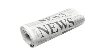 Rolled Newspaper Breaking News, Current Events Headlines