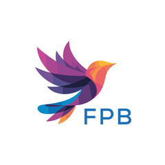Fototapeta premium FPB “Colorful Abstract Bird Logo Design – FPB Later Logo, Modern Geometric Vector Illustration” 