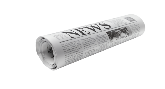 Rolled Newspaper Stock Photo of Daily News Print Media