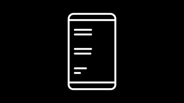 Animation of QCM Mobile Icon Design with Mobile Device and Quiz Elements
