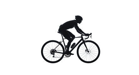 Silhouette of Cyclist Riding Road Bike Speed, Endurance, Performance