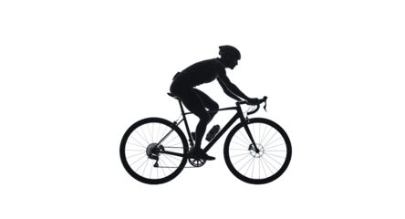 Silhouette of Cyclist Riding Road Bike Speed, Endurance, Performance