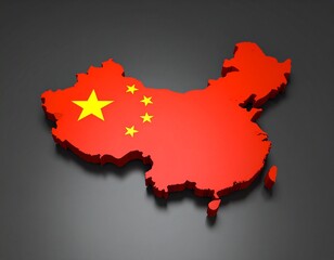 China map shaped with China flag design