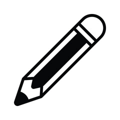 A captivating glyph icon of sharp pencil drawing tool