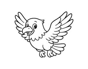 Fototapeta premium Eagle flying stroke illustration cute kids coloring book style. Fun and wholesome theme made for children