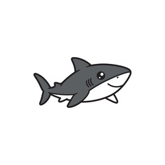 silhouette of a shark with a white background