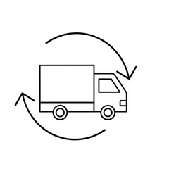 Reverse Delivery Truck Icon, Logistics Return Shipping Vector